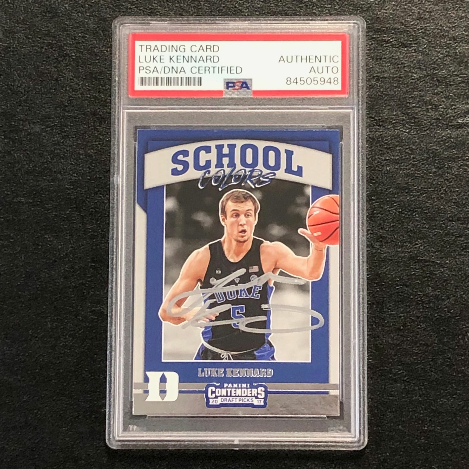 2017-18 Contenders Draft Picks School Colors #17 Luke Kennard Signed Card AUTO P
