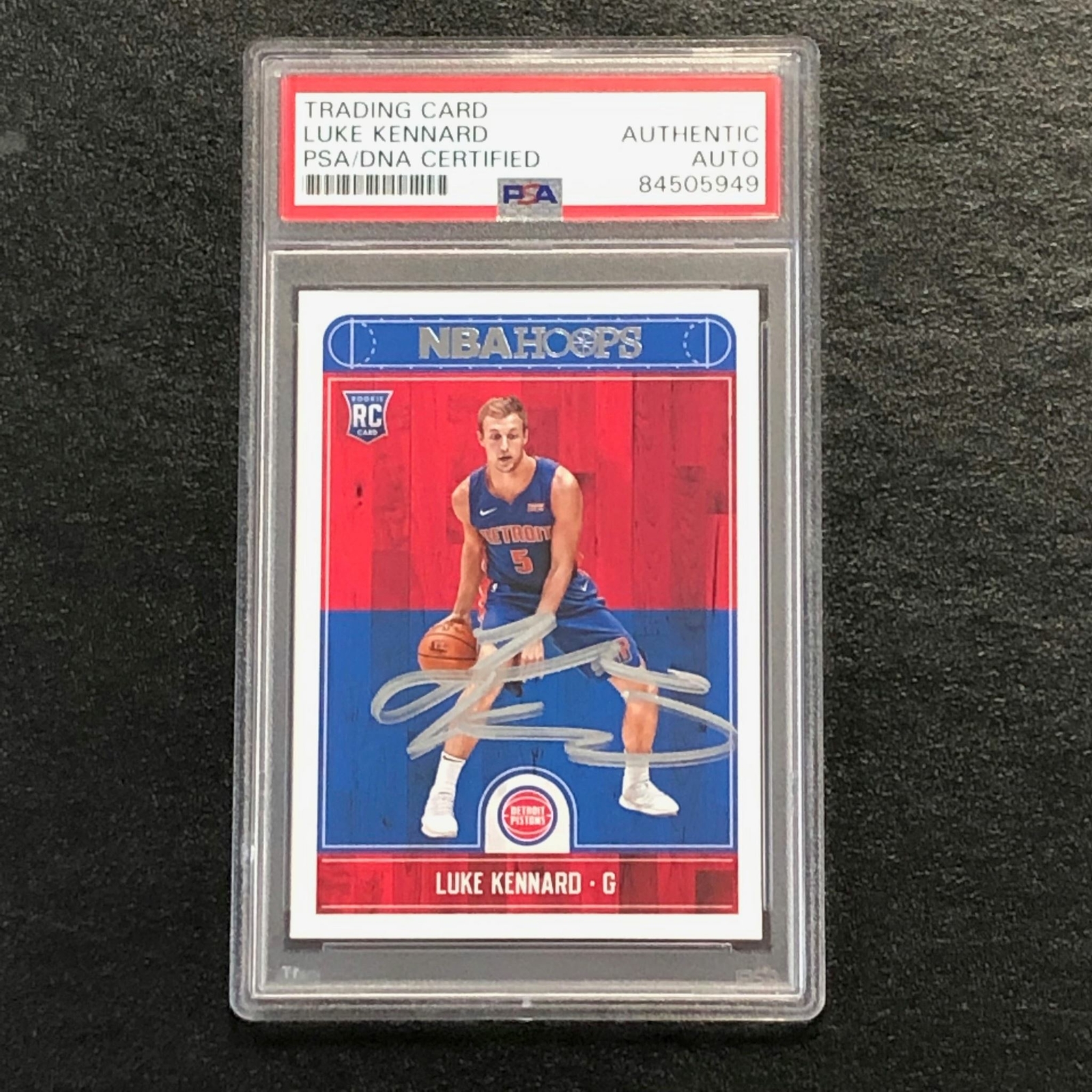 2017-18 NBA HOOPS #262 Luke Kennard Signed Rookie Card AUTO PSA Slabbed RC Pist