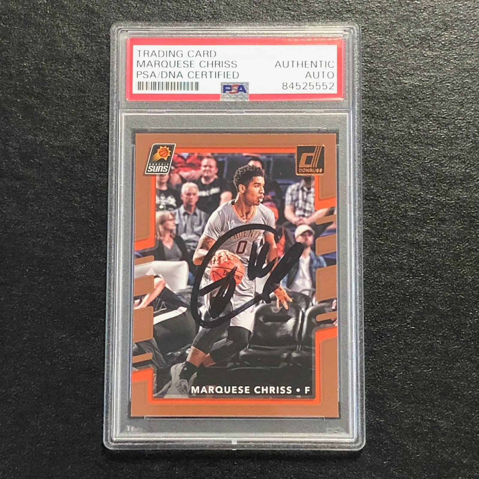 2017-18 Donruss Basketball #118 Marquese Chriss Signed Card AUTO PSA Slabbed Sun