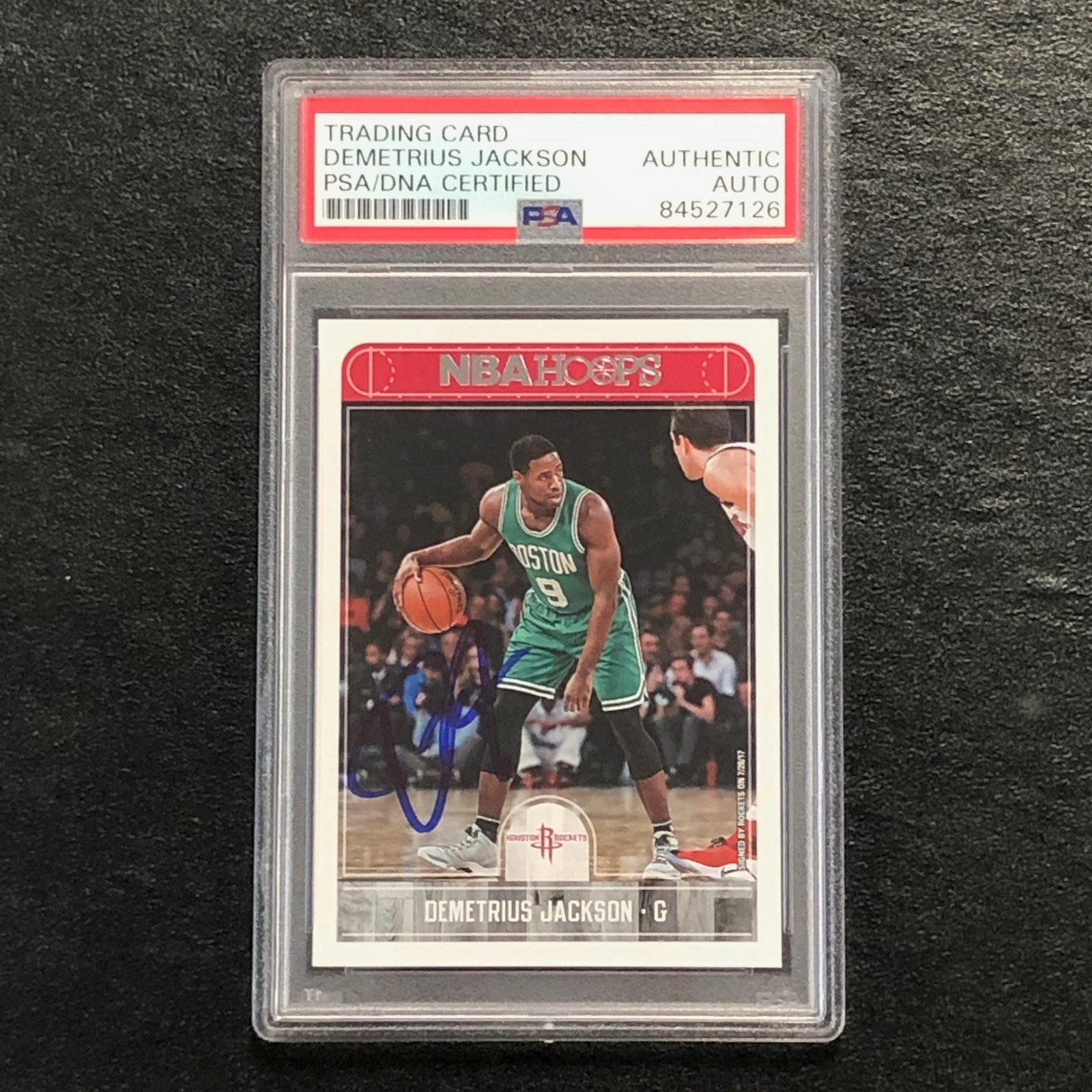 2017-18 NBA Hoops #40 Demetrius Jackson Signed Card AUTO PSA/DNA Slabbed Rockets