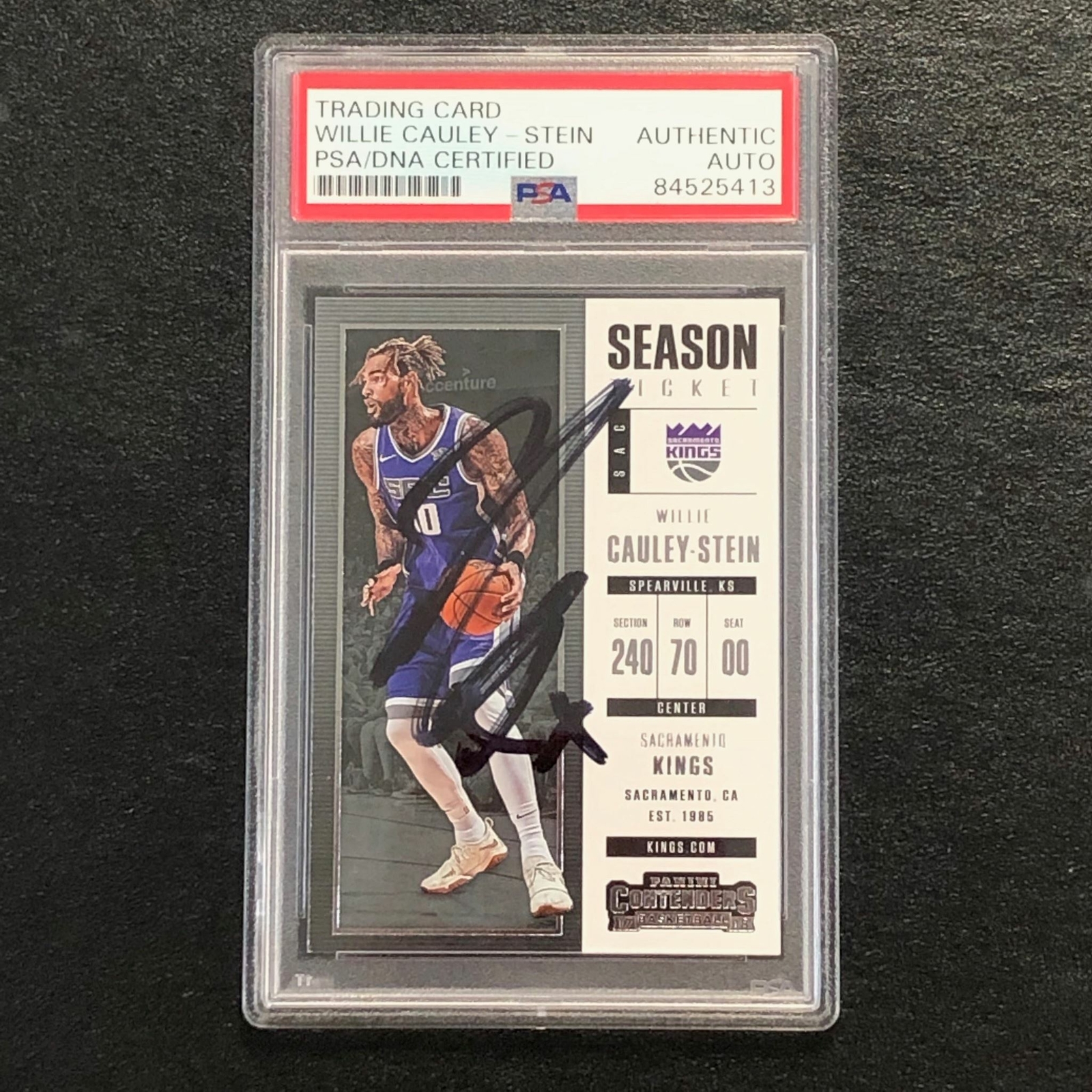 2017-18 Panini Contenders Season Ticket #99 Willie Cauley-Stein Signed Card AUTO