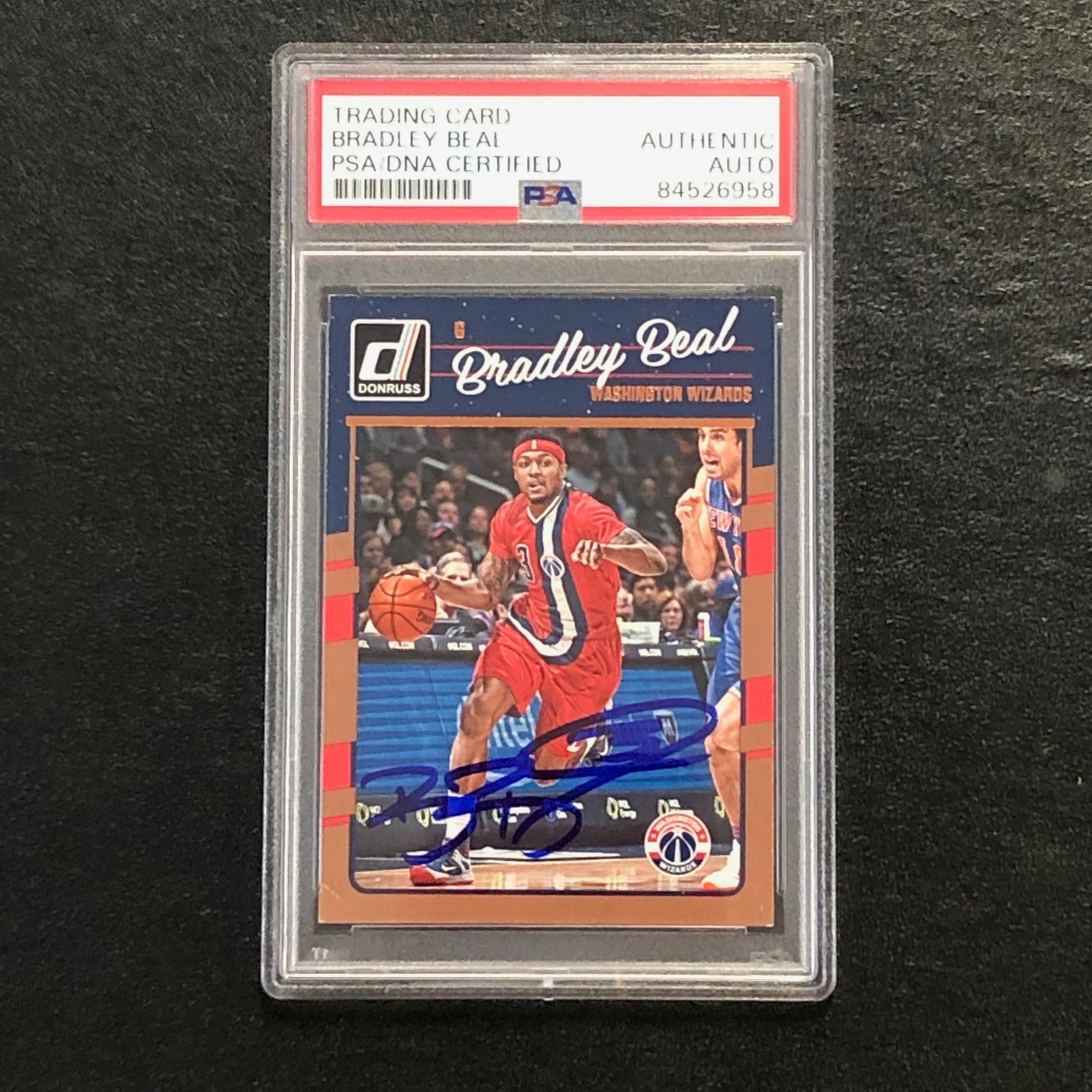 2016-17 Donruss Basketball #143 Bradley Beal Signed Card AUTO PSA Slabbed Wizard