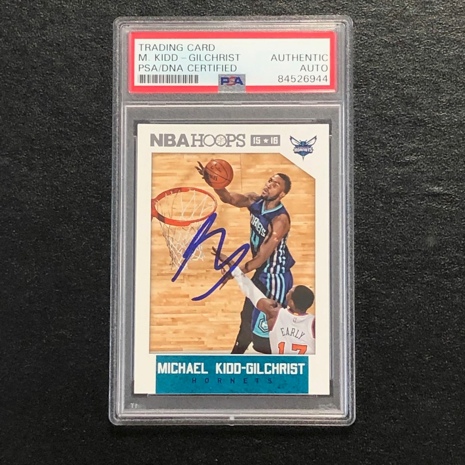 2015-16 NBA Hoops #244 Michael Kidd-Gilchrist Signed Card AUTO PSA Slabbed Horne