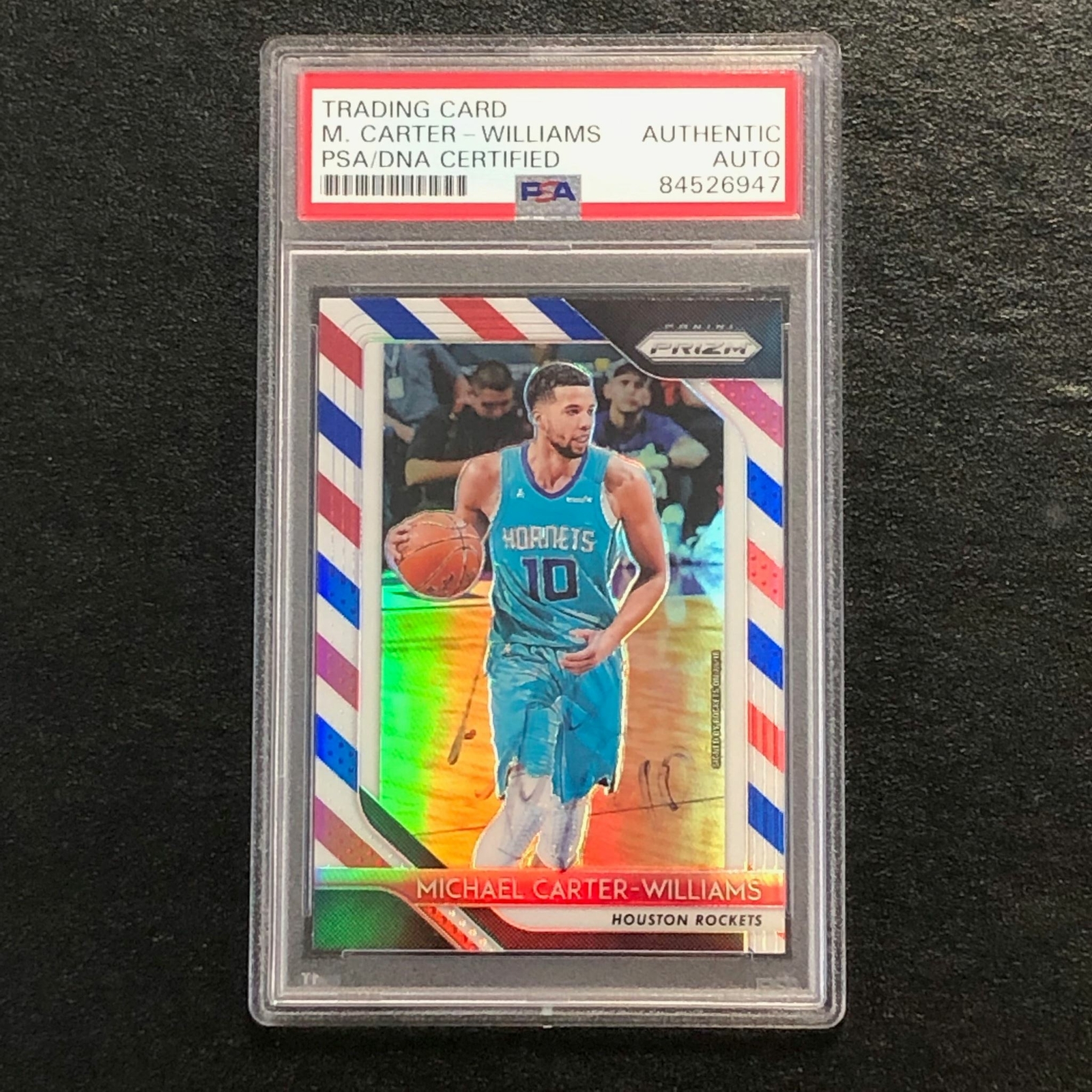 2018-19 Panini Prizm Red White Blue #44 Michael Carter-Williams Signed Card AUTO