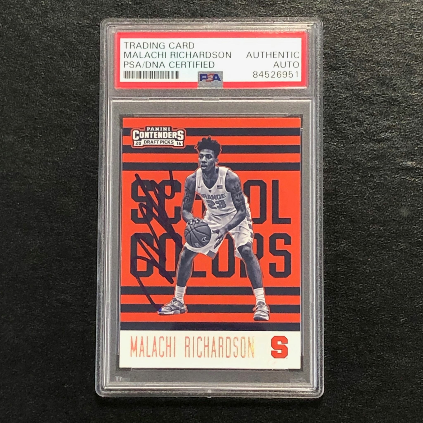 2016-17 Contenders Draft Picks School Colors #20 Malachi Richardson Signed Card