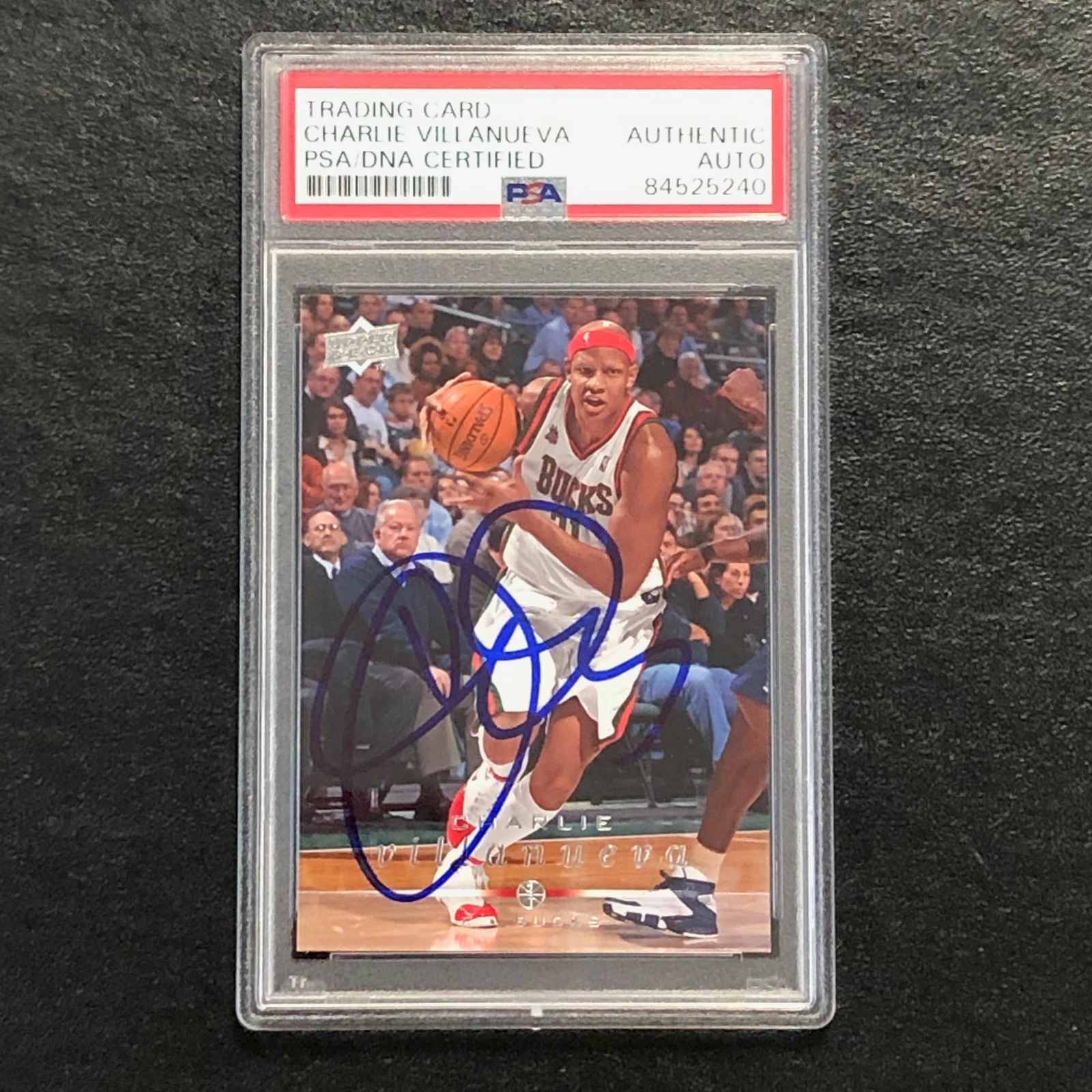 2008-09 UPPER DECK FIRST EDITION #101 CHARLIE VILLANUEVA SIGNED CARD AUTO PSA/DN COLLECTIBLE MEMORABILIA