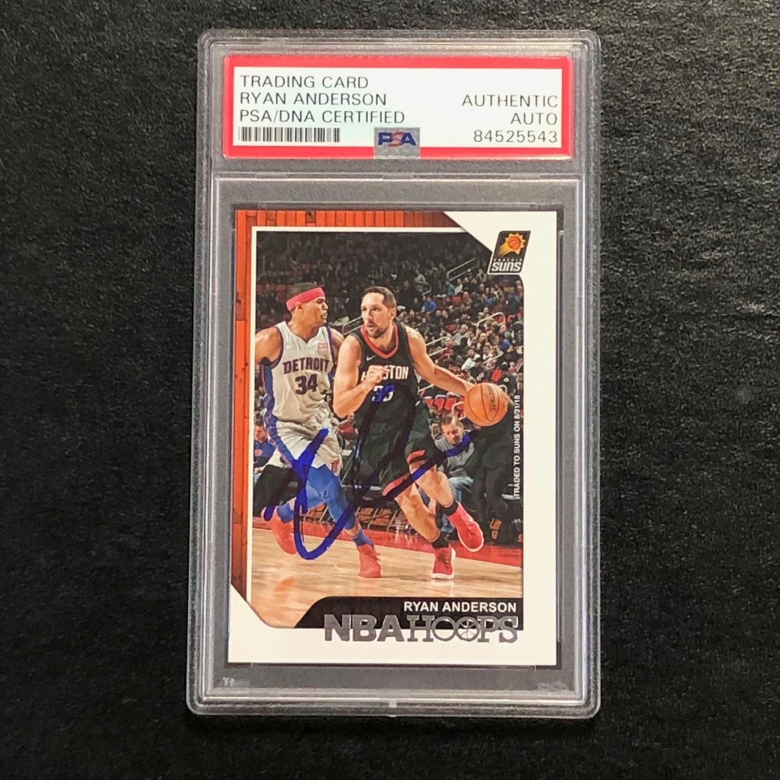 2018-19 NBA Hoops #141 Ryan Anderson Signed Card AUTO PSA Slabbed Suns