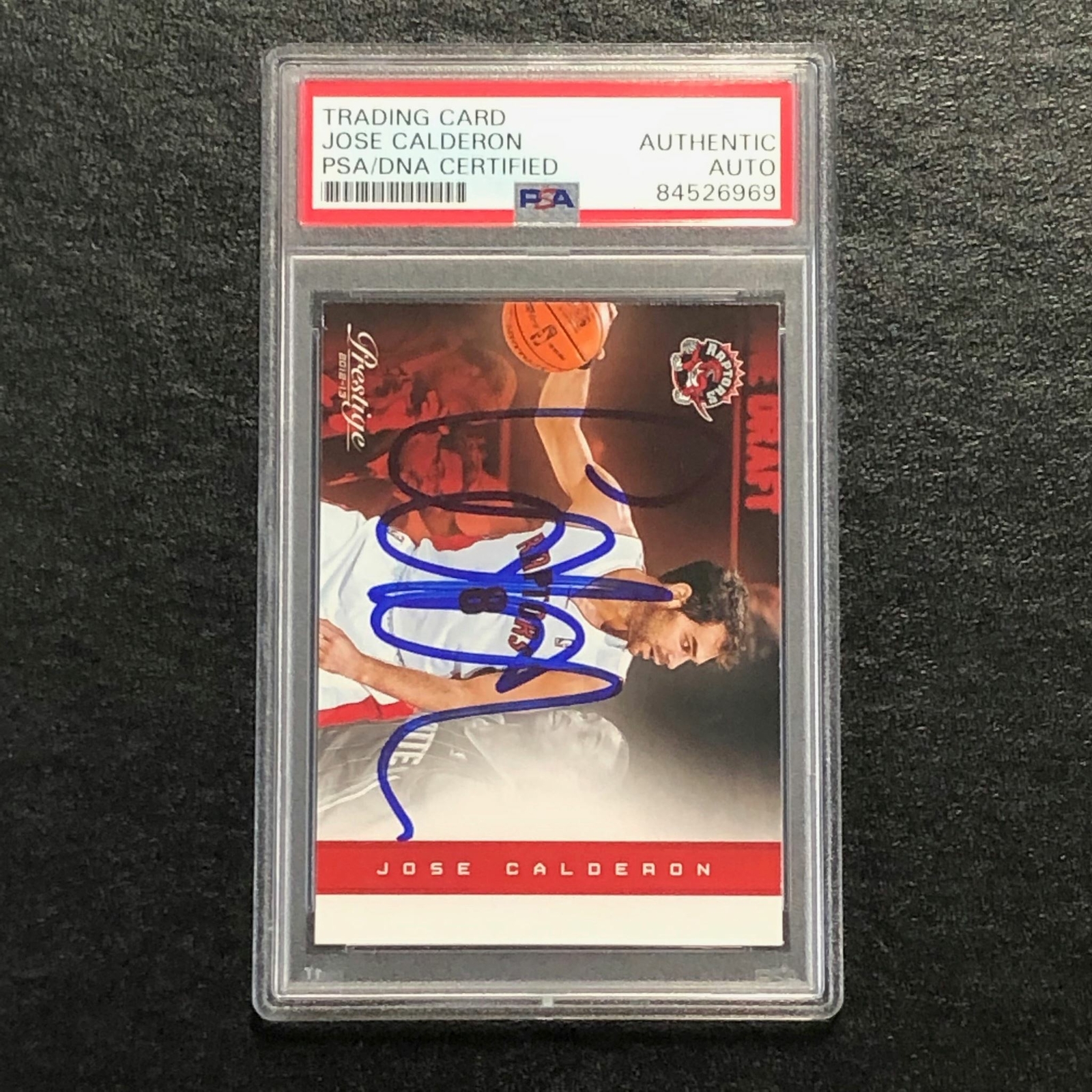 2012-13 Panini Prestige #23 Jose Calderon Signed Card AUTO PSA Slabbed Raptors