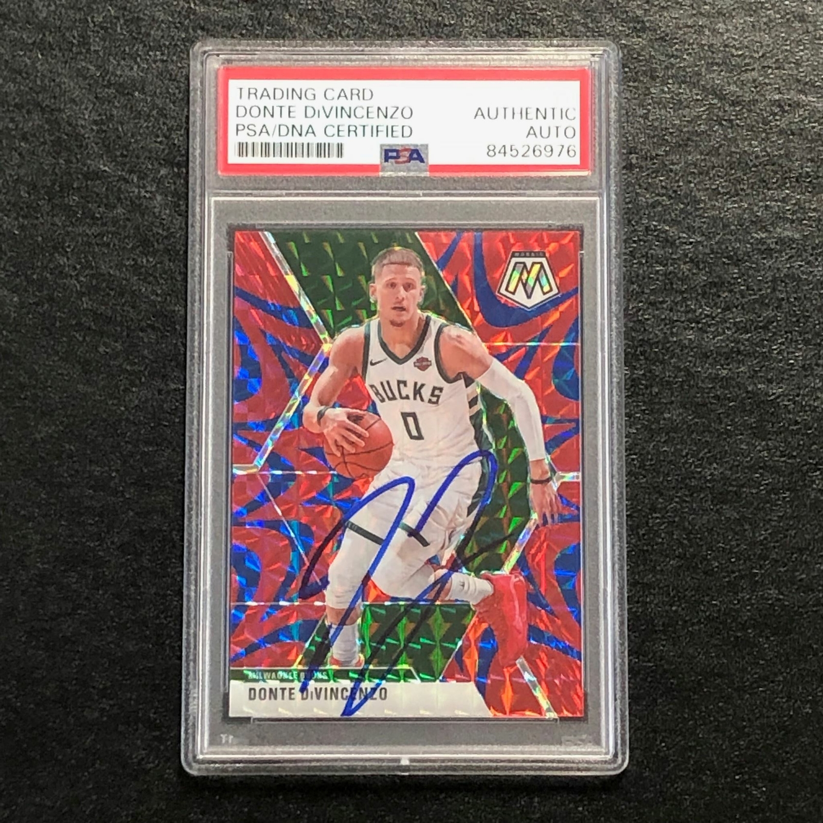 2019 Mosaic Blue Reactive #135 DONTE DIVINCENZO Signed Card AUTO PSA/DNA Slabbed