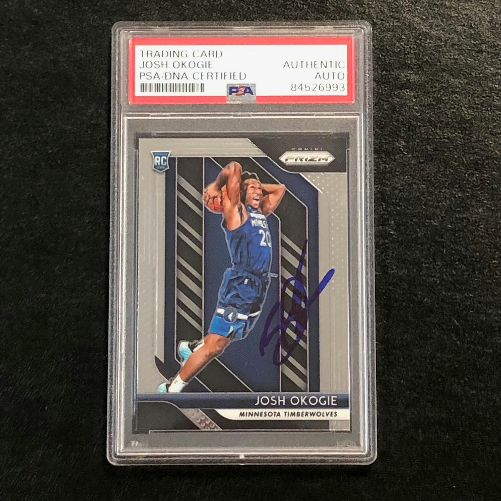 2018-19 Panini Prizm #37 Josh Okogie Signed Rookie Card AUTO PSA Slabbed RC Timb