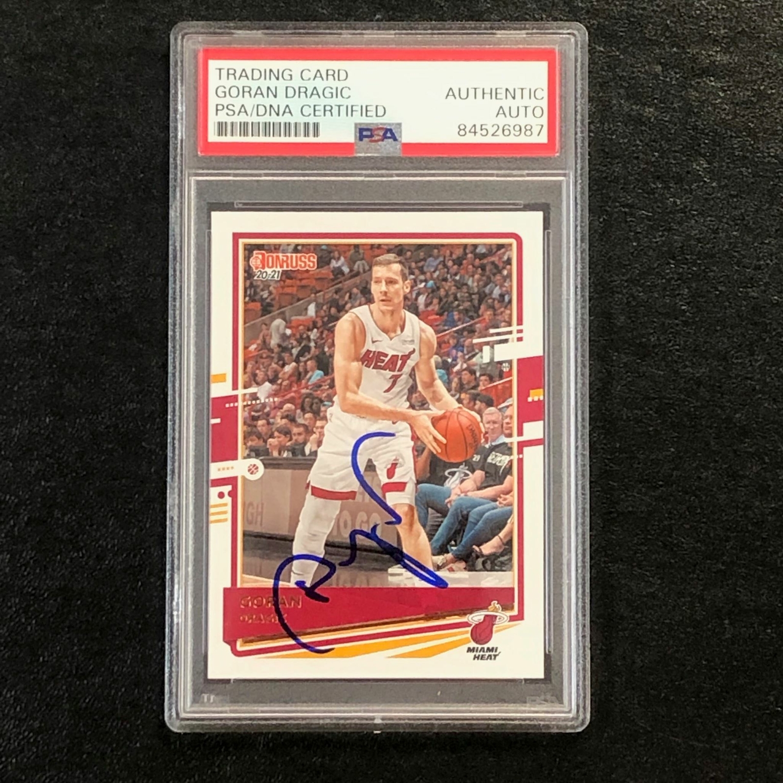 2020-21 Panini Donruss #81 Goran Dragic Signed Card AUTO PSA/DNA Slabbed Heat