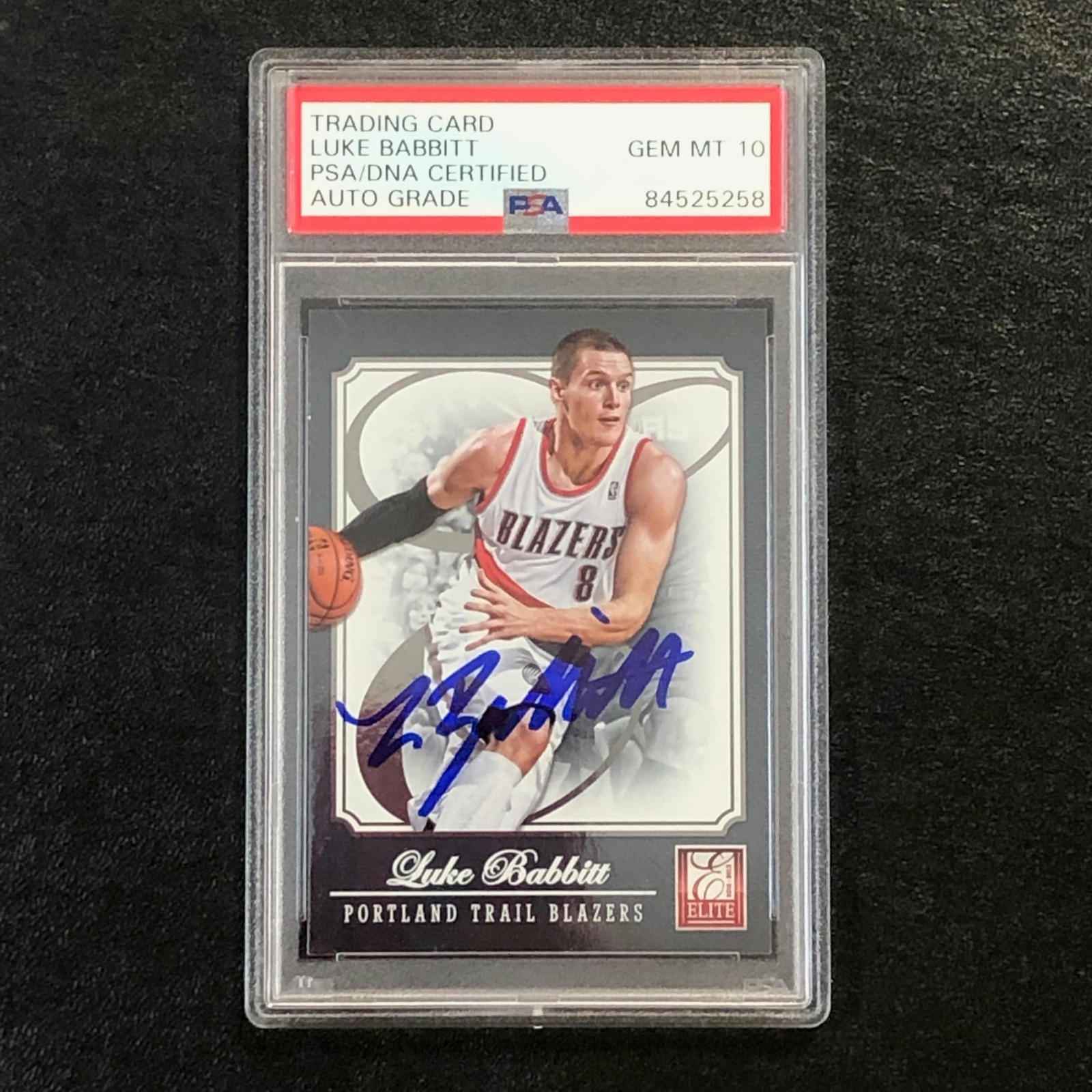 2012-13 Elite Basketball #23 Luke Babbitt Signed Card AUTO 10 PSA Slabbed Portla