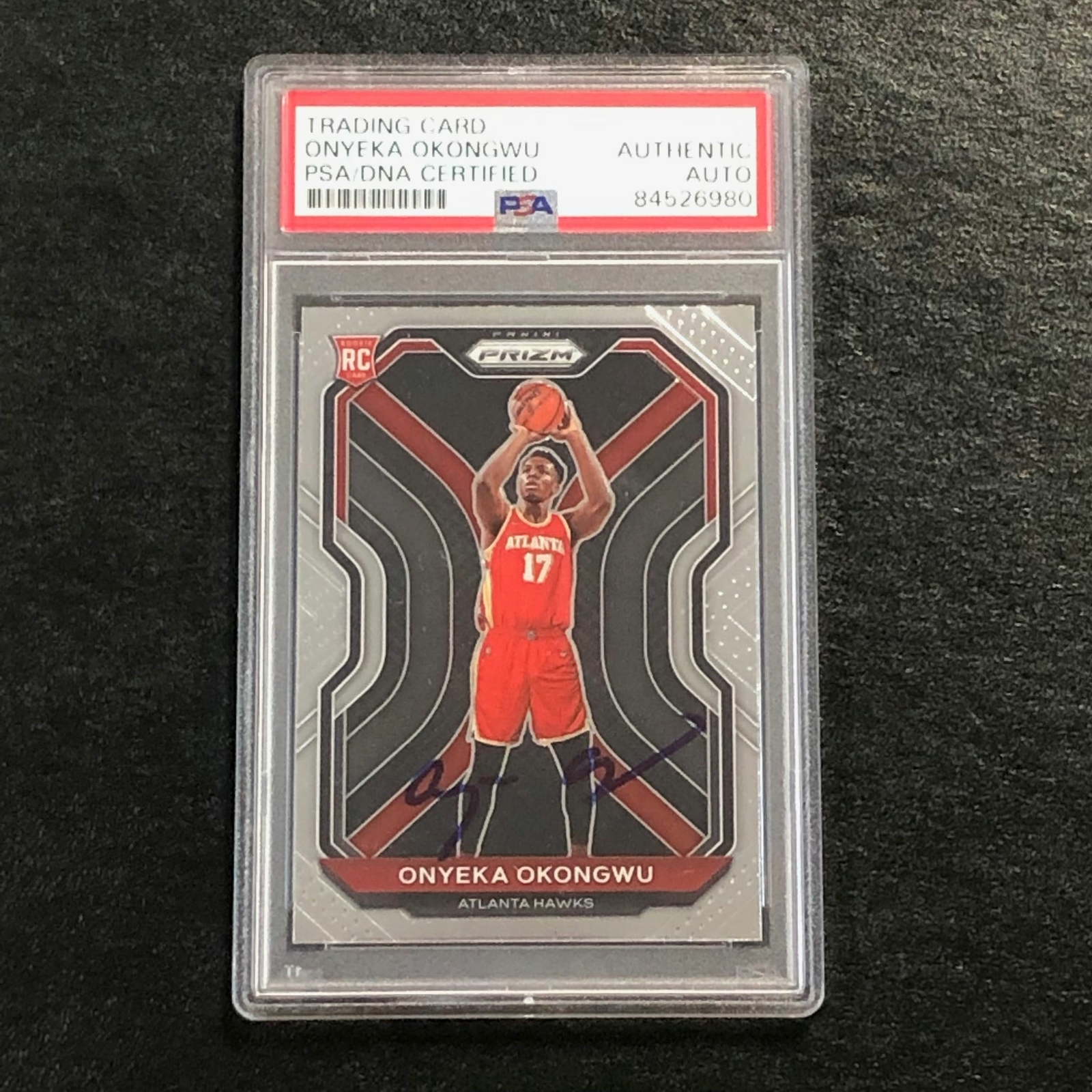 2020-21 Panini Prizm #260 Onyeka Okongwu signed Auto Card PSA/DNA Slabbed RC Haw