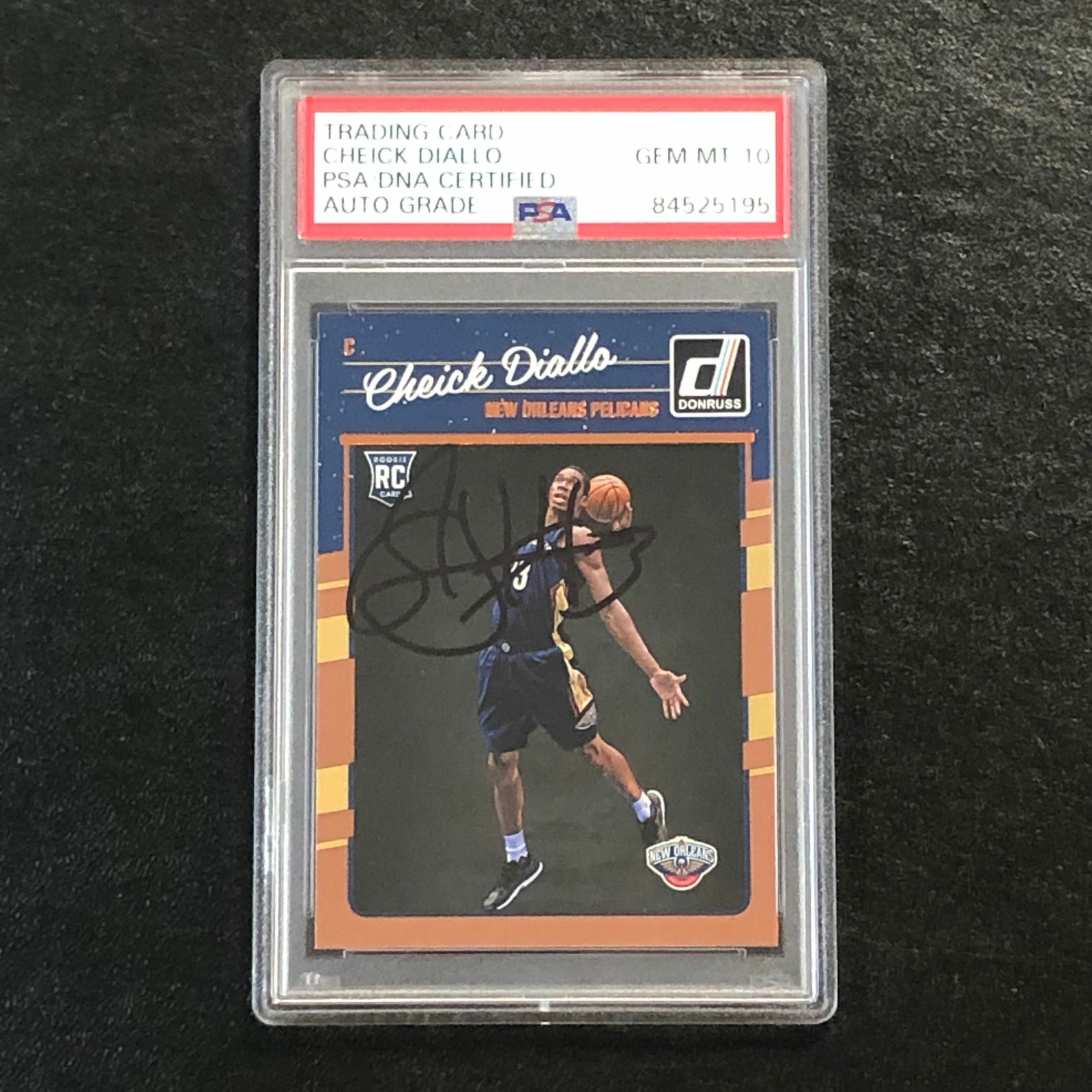 2016-17 Panini Donruss #177 Cheick Diallo Signed Card AUTO 10 PSA Slabbed RC Pel