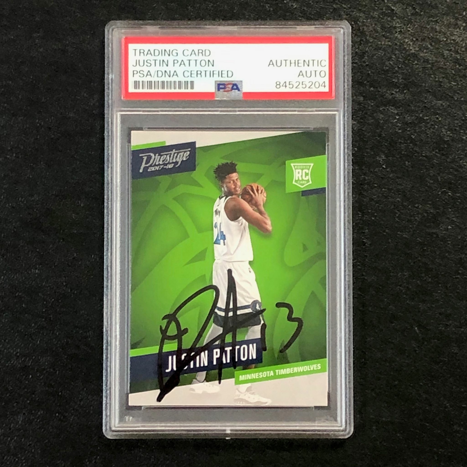 2017-18 Panini Prestige #166 Justin Patton AUTO card PSA Autographed Signed RC T