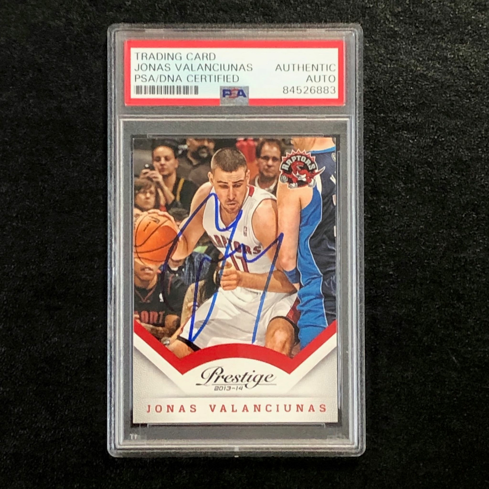 2013-14 Panini Prestige #50 Jonas Valanciunas Signed Card AUTO PSA Slabbed Rapto