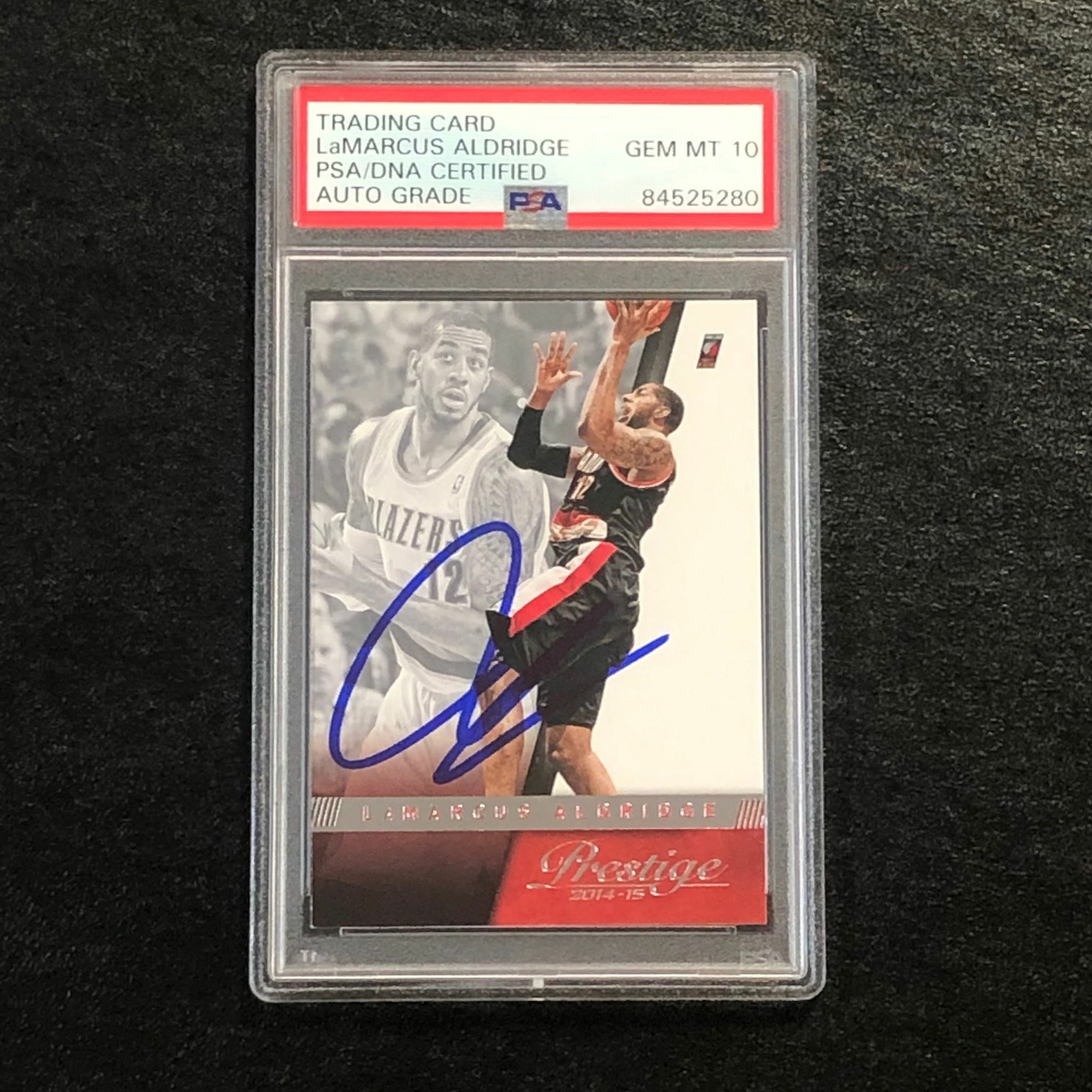 2014-15 Panini Prestige #27 LaMarcus Aldridge Signed Card AUTO 10 PSA Slabbed Tr