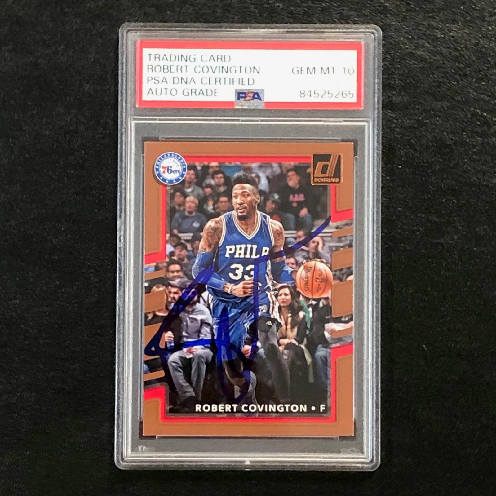 2017-18 Donruss Basketball #111 Robert Covington Signed Card AUTO 10 PSA Slabbed