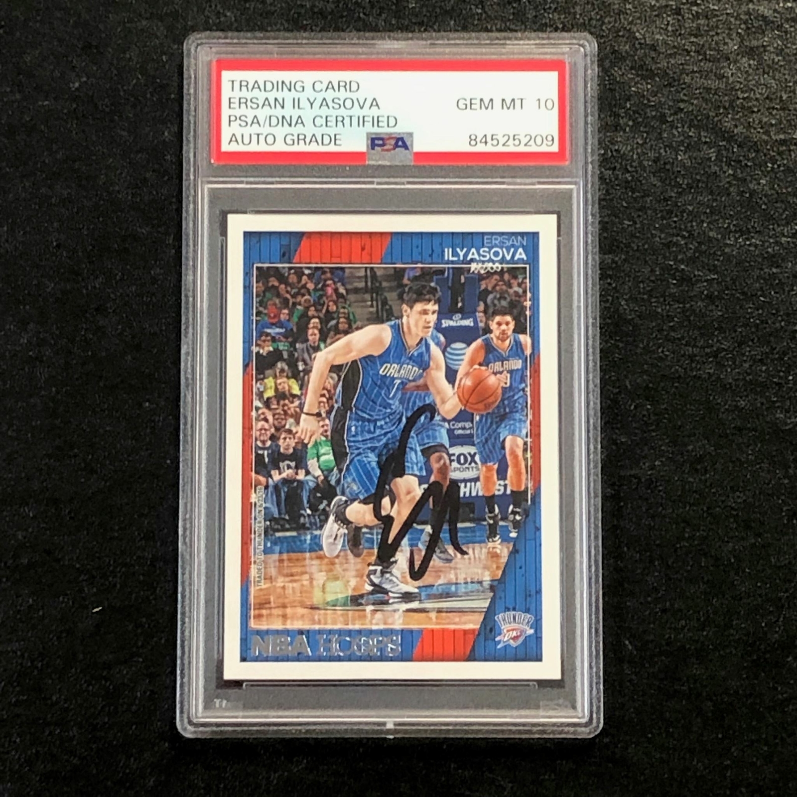 2016-17 NBA Hoops #208 Ersan Ilyasova Signed Card AUTO PSA Slabbed Thunder