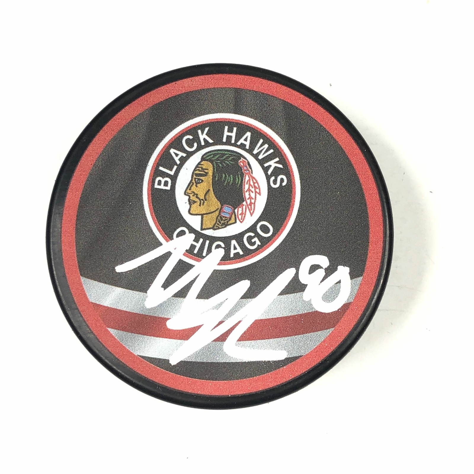 TYLER JOHNSON SIGNED HOCKEY PUCK PSA/DNA CHICAGO BLACKHAWKS AUTOGRAPHED COLLECTIBLE MEMORABILIA