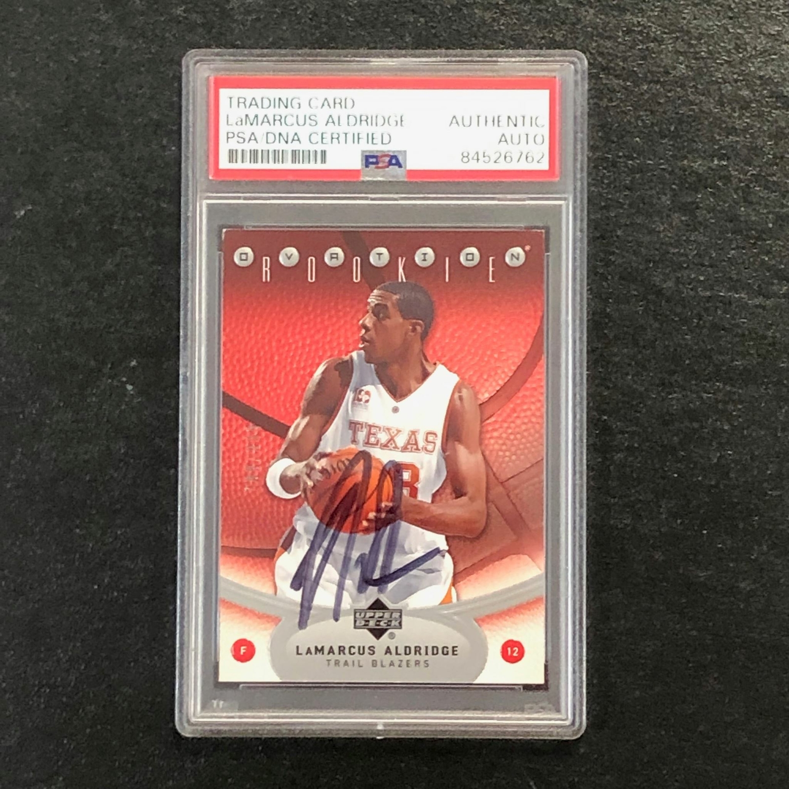 2006-07 Upper Deck Ovation #93 LaMarcus Aldridge Signed AUTO PSA Slabbed RC Texa