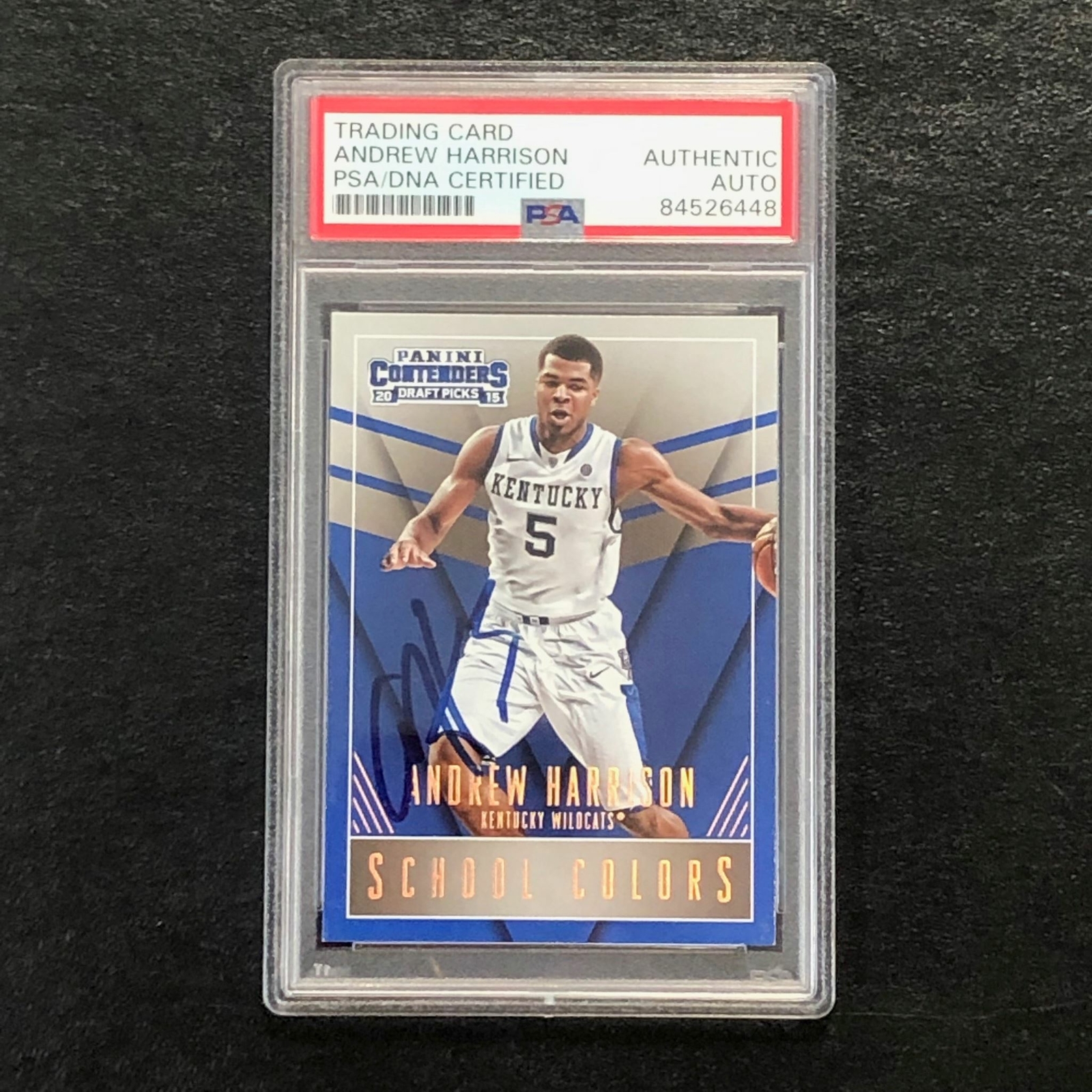 2015-16 Contenders Draft Picks #3 Andrew Harrison Signed Card AUTO PSA Slabbed K
