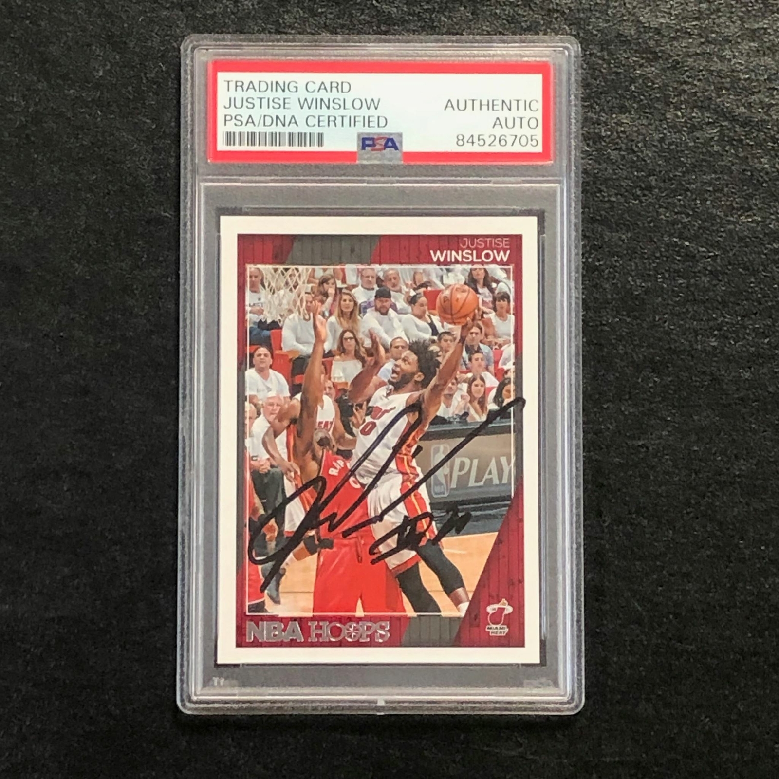 2016-17 NBA Hoops #159 Justise Winslow Signed Card AUTO PSA/DNA Slabbed RC Heat