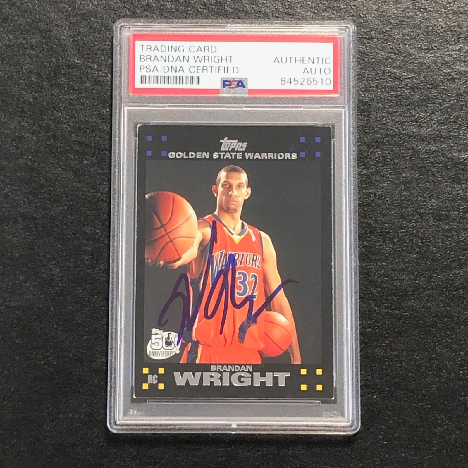 2007-08 TOPPS #118 BRANDON WRIGHT Signed Card AUTO PSA Slabbed Warriors