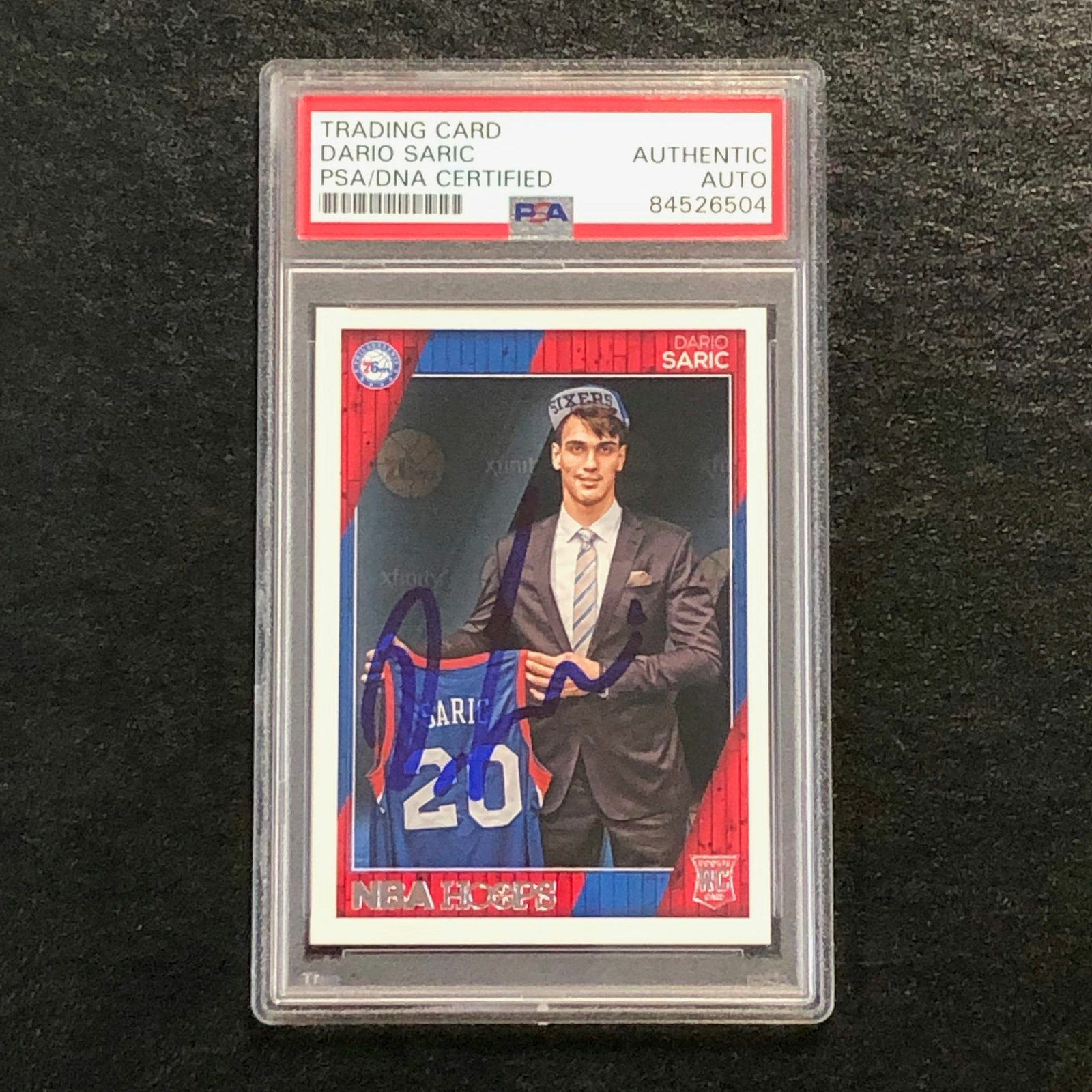 2016-17 NBA Hoops #299 Dario Saric Signed Card AUTO 10 PSA Slabbed RC 76ers