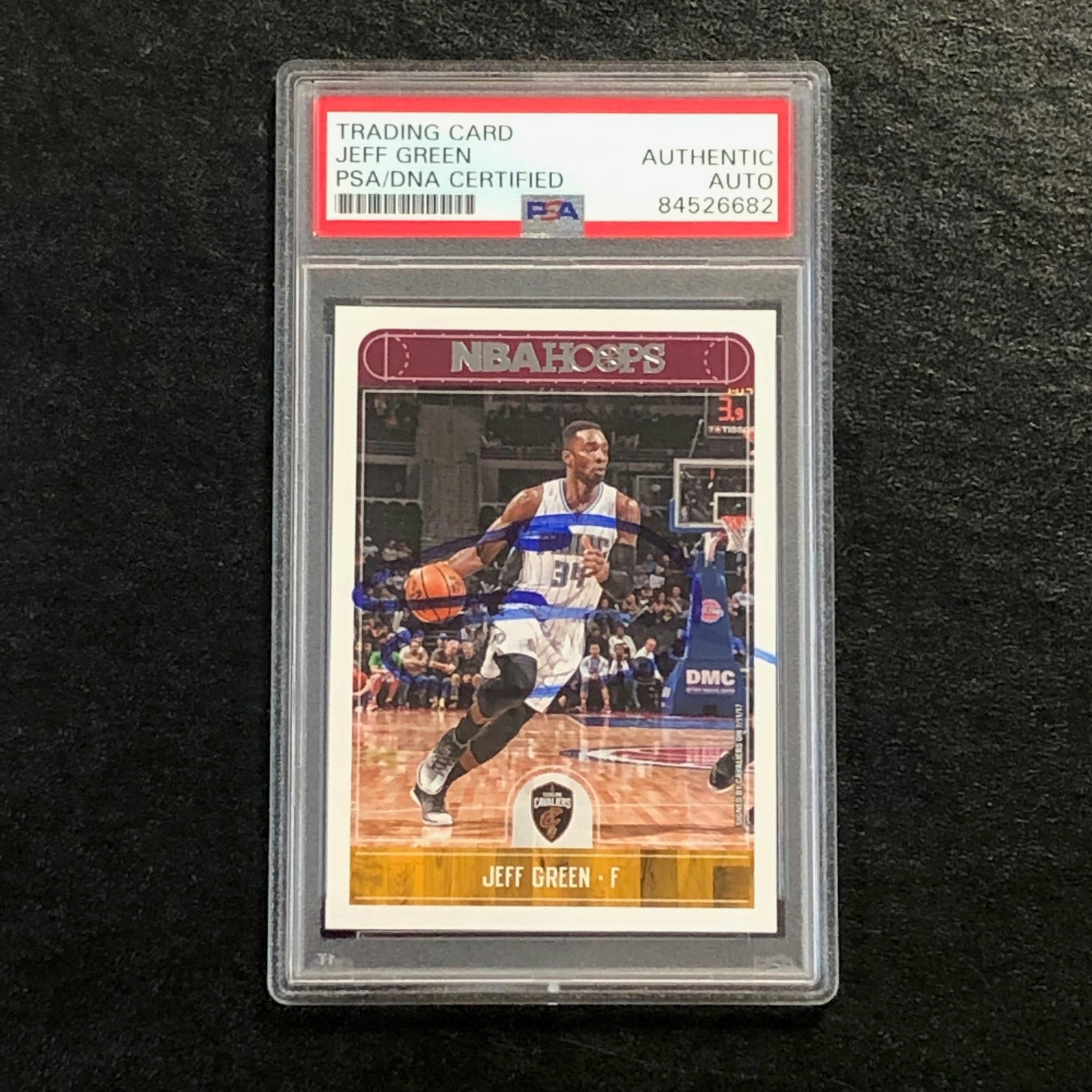2017-18 NBA Hoops #120 Jeff Green Signed Card AUTO PSA/DNA Slabbed Cavaliers