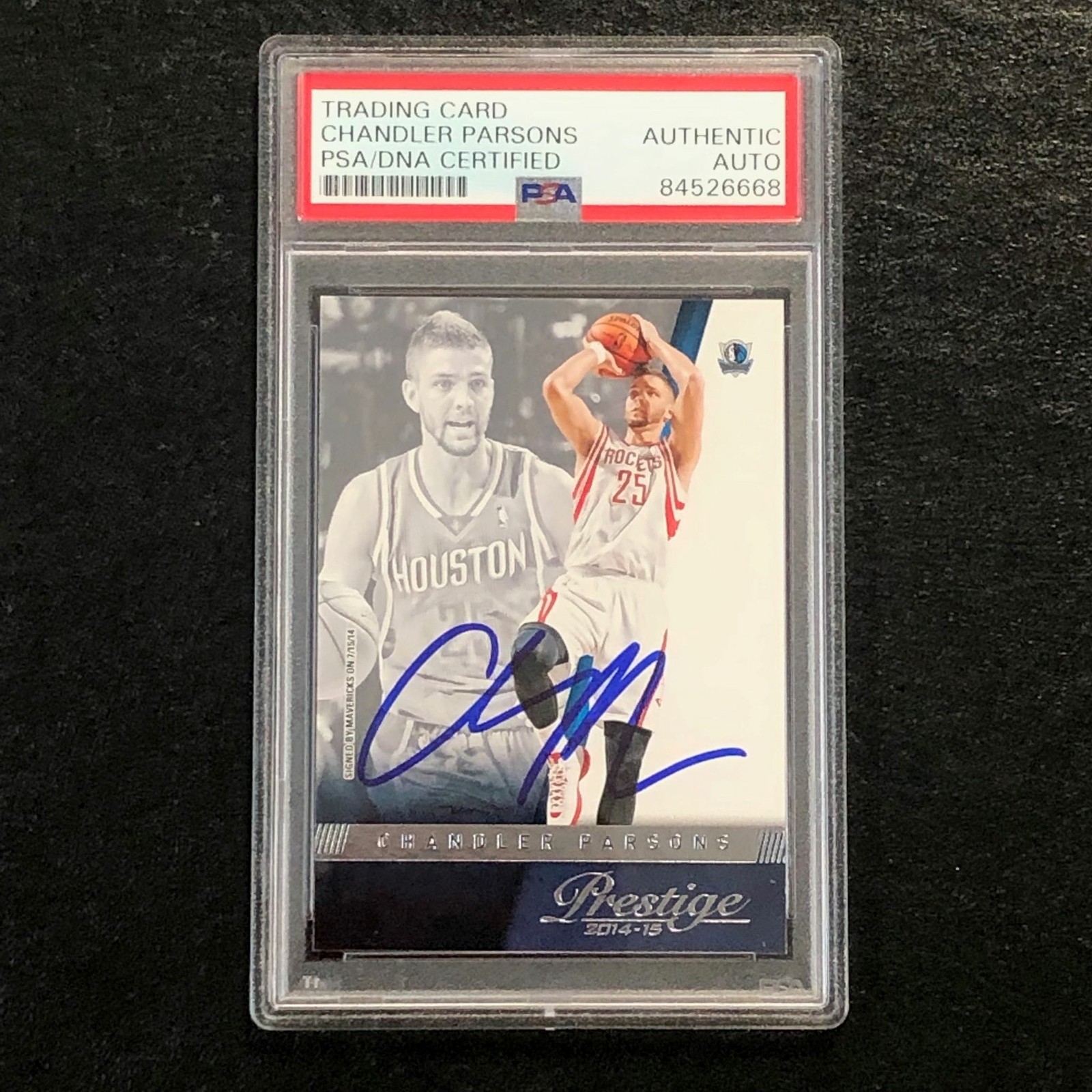 2014-15 Panini Prestige #116 Chandler Parsons Signed Card AUTO PSA/DNA Slabbed M