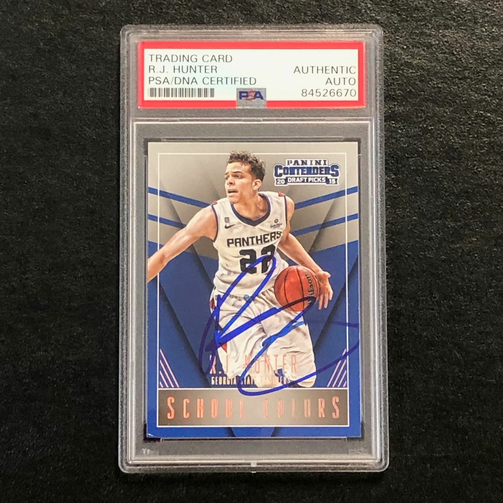 2015-16 Contenders Draft Picks #35 RJ HUNTER Signed Card AUTO PSA Slabbed Georgi