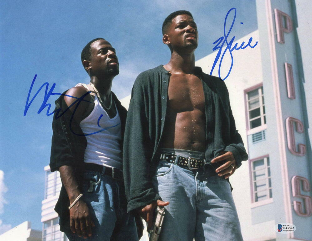 WILL SMITH MARTIN LAWRENCE SIGNED 11X14 PHOTO BAD BOYS AUTOGRAPH BECKETT COA A