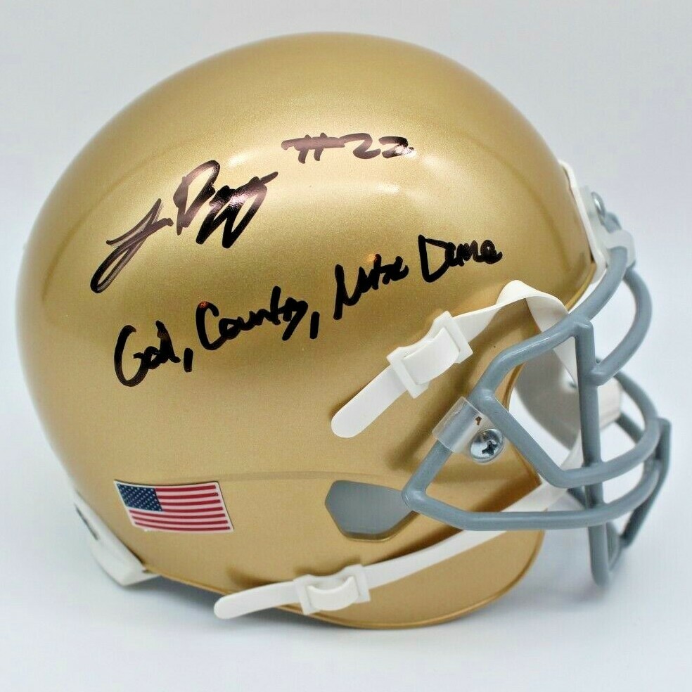 Logan Diggs Signed Notre Dame Fighting Irish Mini Helmet w/JSA COA Witness #1