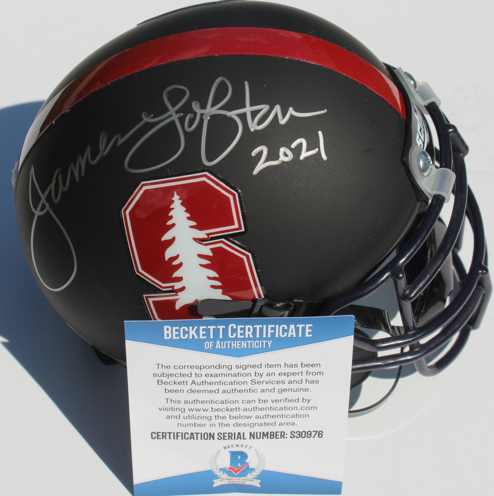 James Lofton Signed Stanford Cardinal Mini Helmet w/Beckett COA S30976 BAS
