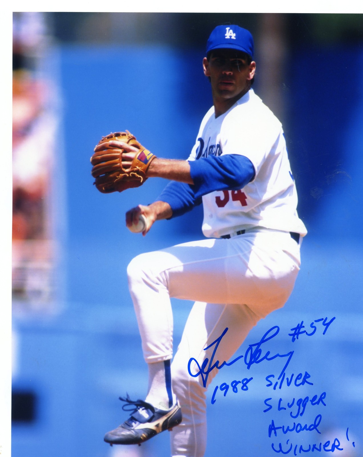 TIM LEARY LOS ANGELES DODGERS 1998 SILVER SLUGGER AWARD WINNER SIGNED