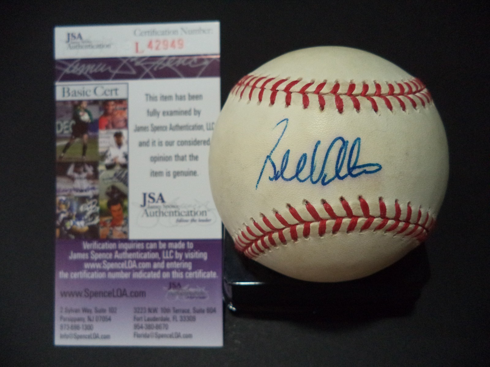 BOBBY VALENTINE SIGNED AUTO 2000 W.S. SUBWAY SERIES ML BASEBALL JSA COA #L42949