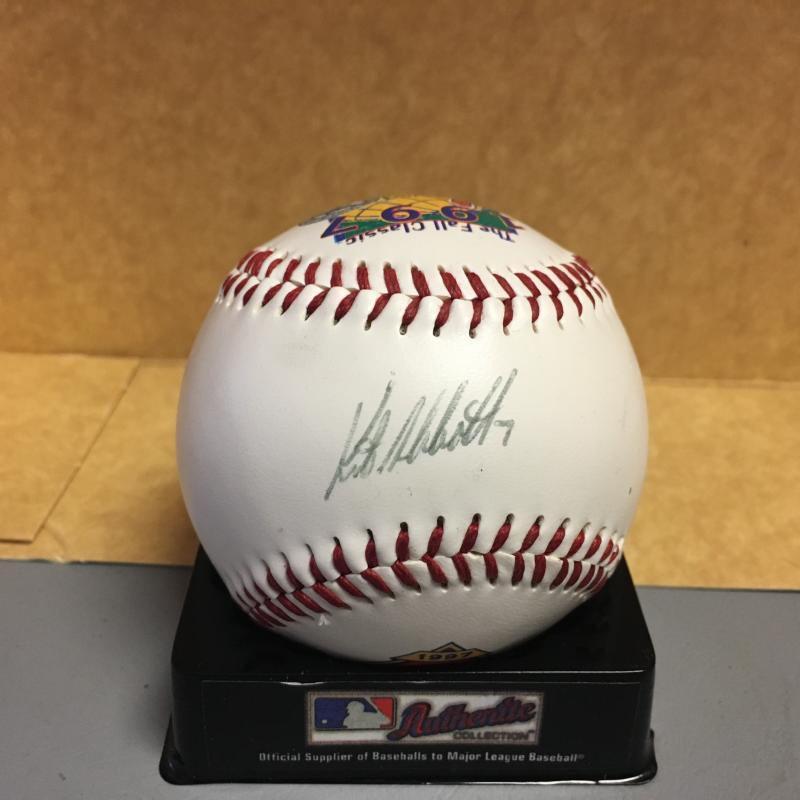 KURT ABBOTT SIGNED 1997 WORLD SERIES BASEBALL W/COA
