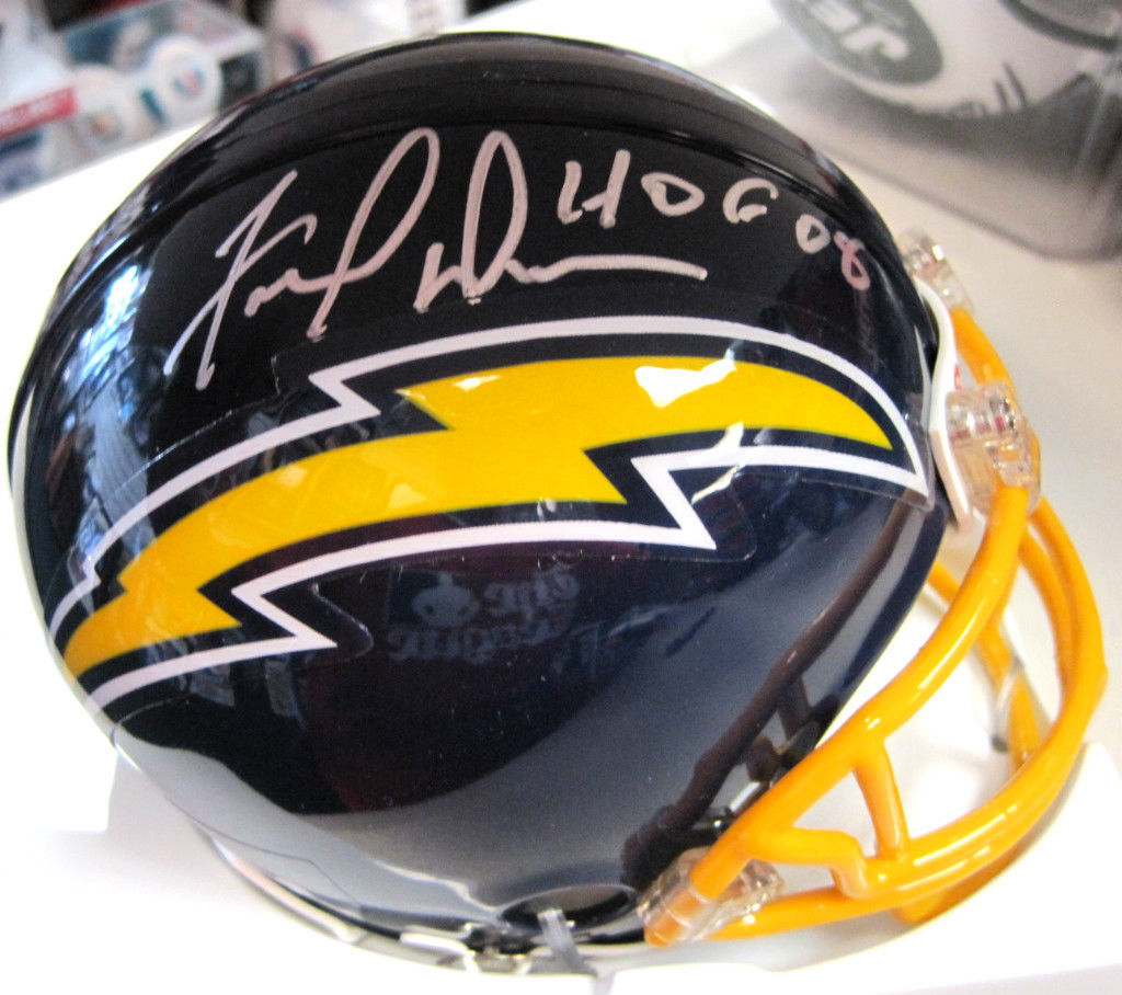 FRED DEAN SAN DIEGO CHARGERS HOF 08 AUTOGRAPHED SIGNED MINI HELMET W/COA