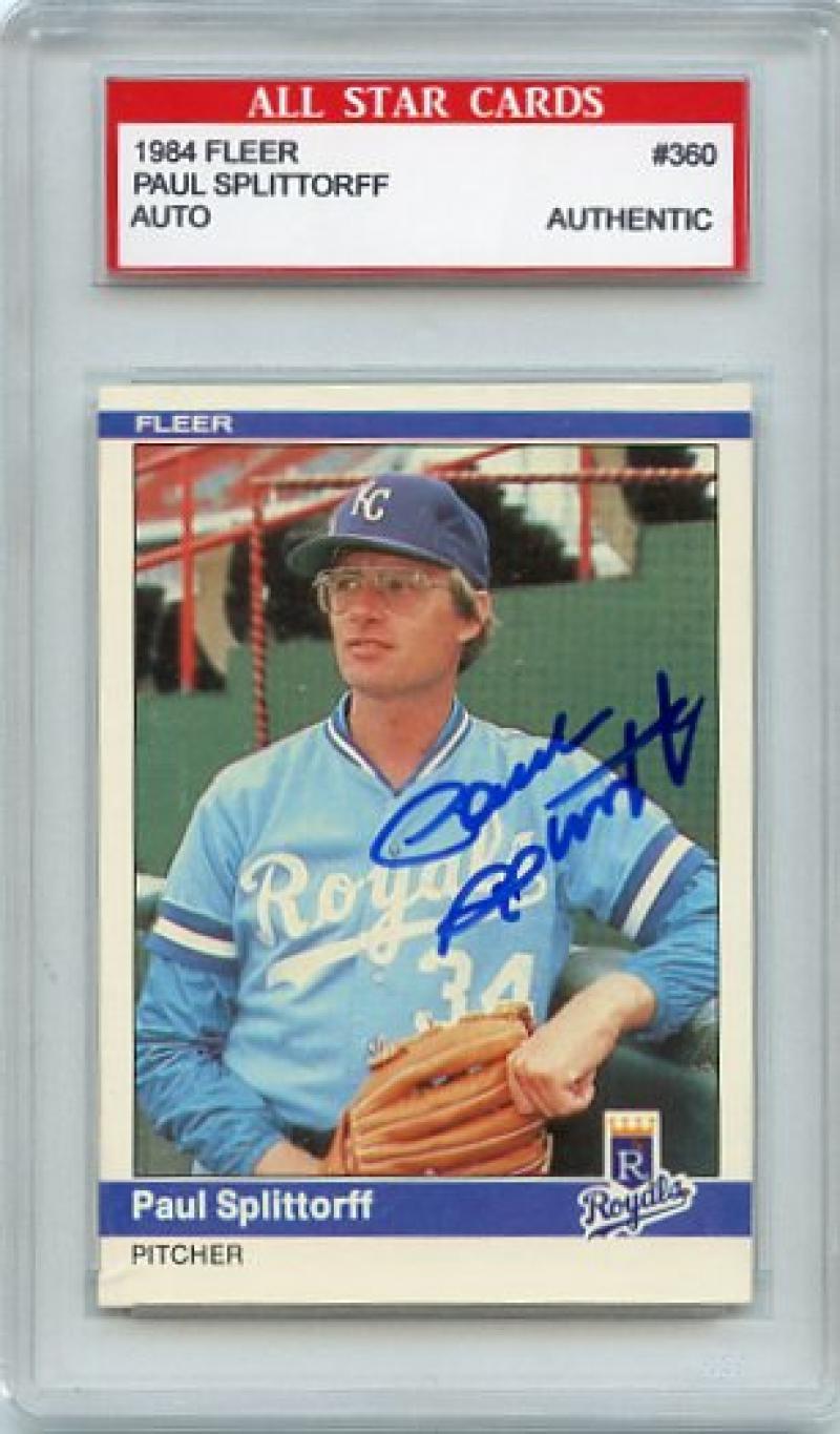 PAUL SPLITTORFF 1984 FLEER #360 ALL STAR CARDS AUTHENTIC ROYALS W/ COA