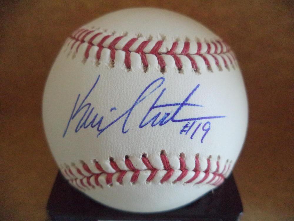KEVIN STOCKER #19 PHILLIES/ANGELS SIGNED AUTOGRAPHED M.L. BASEBALL W/COA
