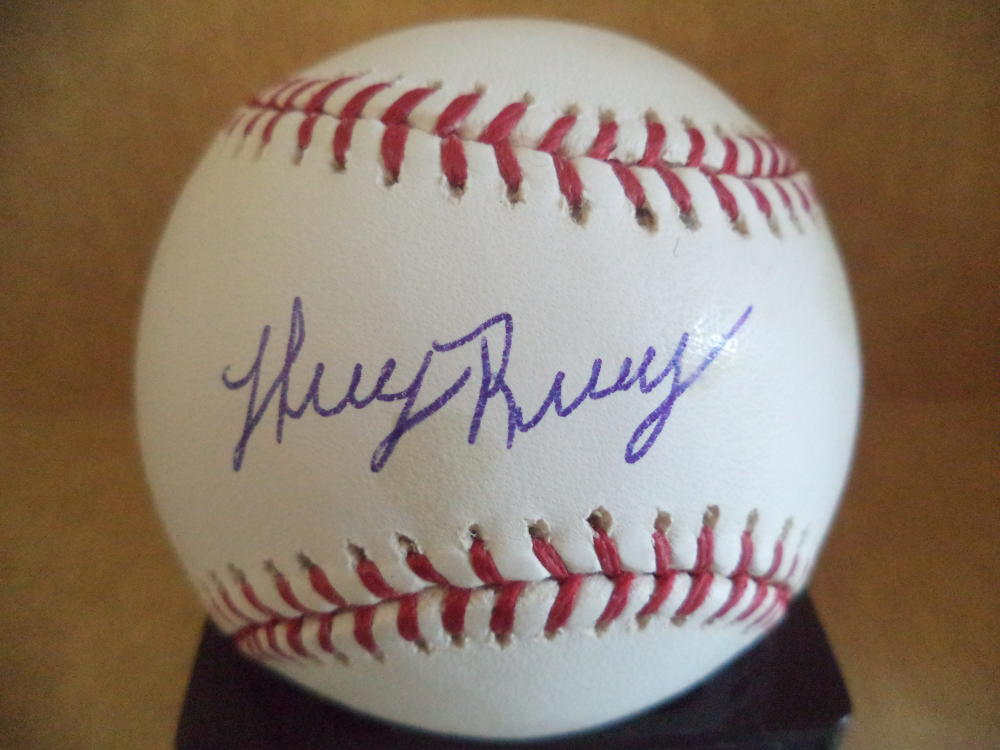 HENRY RODRIGUEZ NATIONALS/A'S PITCHER SIGNED AUTOGRAPHED M.L. BASEBALL W/COA