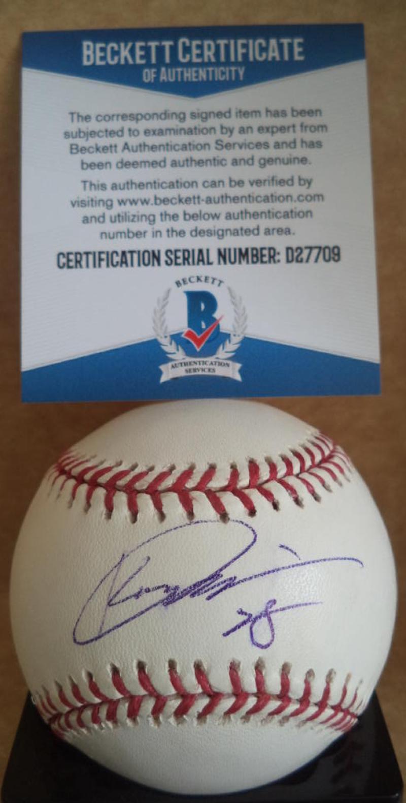 KAZ MATSUI ROCKIES/METS JAPAN SIGNED AUTOGRAPHED M.L. BASEBALL BECKETT D27709