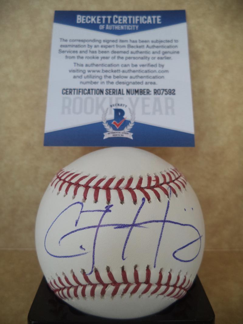 C.J. HINOJOSA SAN FRANCISCO GIANTS ROOKIE YEAR SIGNED ML BASEBALL BECKETT R07592