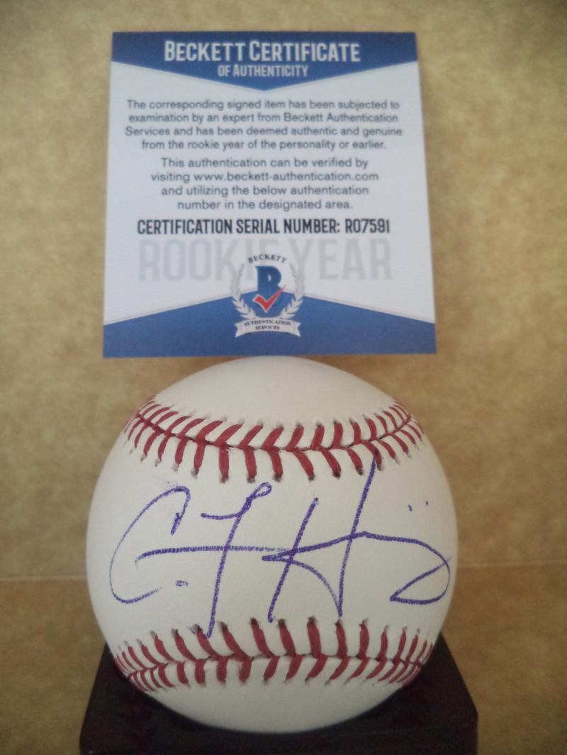 C.J. HINOJOSA SAN FRANCISCO GIANTS ROOKIE YEAR SIGNED ML BASEBALL BECKETT R07591