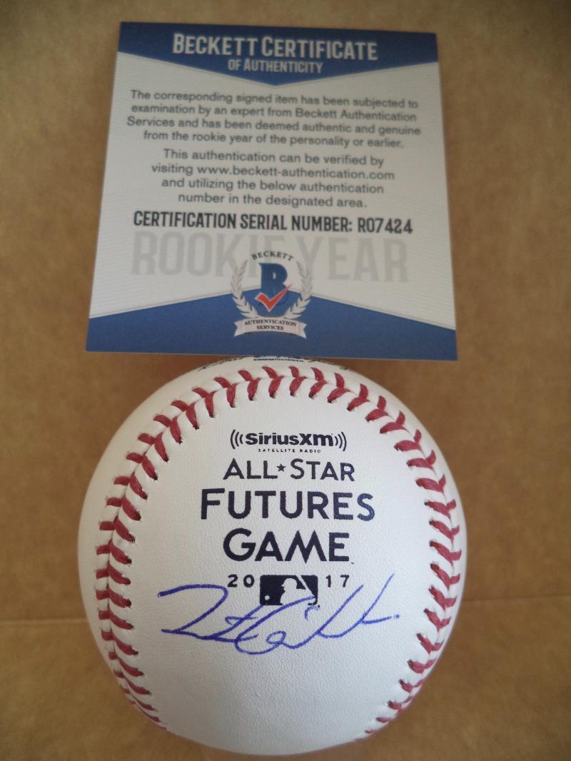 FOSTER GRIFFIN KC ROYALS SIGNED AUTO 2017 FUTURES GAME BASEBALL BECKETT R07424