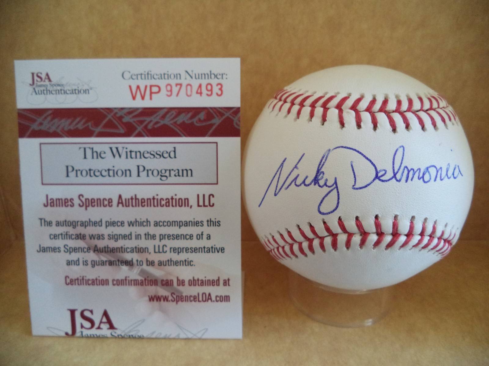 NICKY DELMONICO CHICAGO WHITE SOX SIGNED AUTOGRAPH ML BASEBALL JSA WP970493