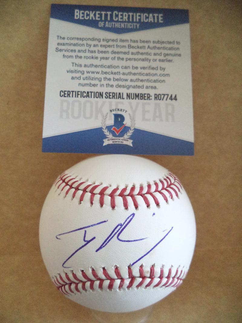 TYLER RAMIREZ OAKLAND A'S ROOKIE YEAR SIGNED AUTO M.L. BASEBALL BECKETT R07744