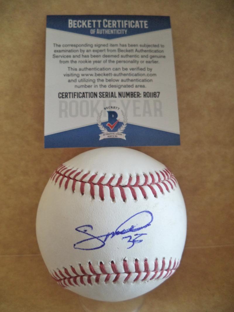SANDY BAEZ DETROIT TIGERS ROOKIE YEAR SIGNED AUTO M.L. BASEBALL BECKETT R01167