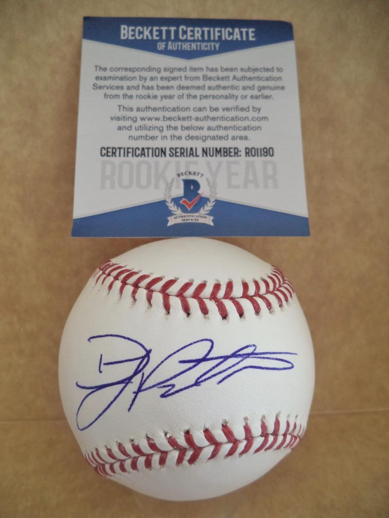 DJ PETERS LOS ANGELES DODGERS ROOKIE YEAR SIGNED AUTO M.L BASEBALL BECKETT R0119